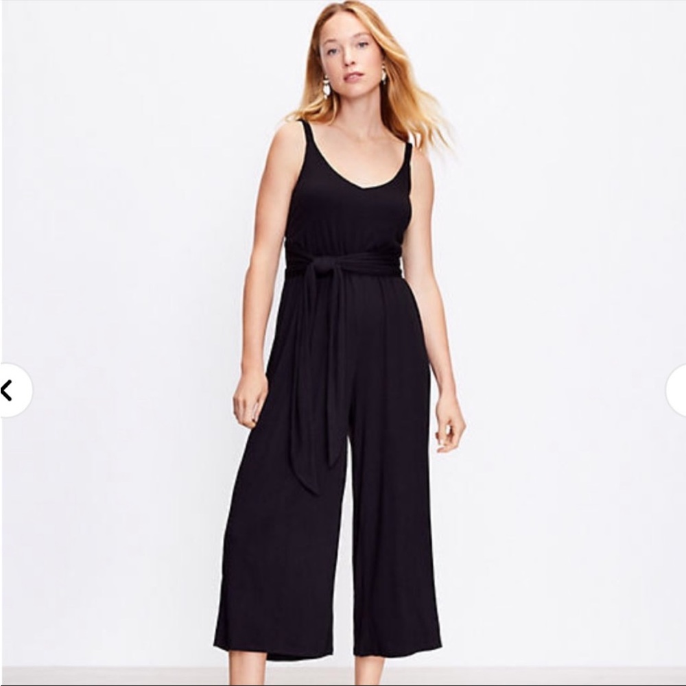 LOFT Black Wrap Jumpsuit L